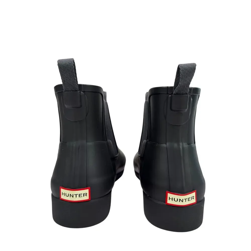 Hunter‎ Original Refined Chelsea Boots Slim Fit Womens 9 Black Onyx Rubber WP